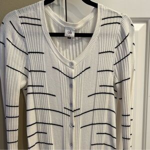 CAbi Women's Ribbed Knit Sweater - Cream